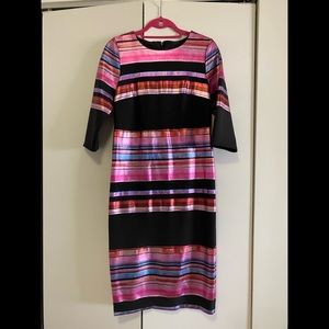 Gorgeous new eci dress 8 metallic pink stripe